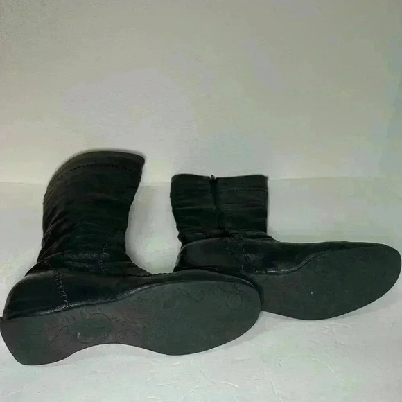 BOSI Colombia tall black leather tall riding boots size EU 36 US 5.5 side zip - Picture 7 of 8